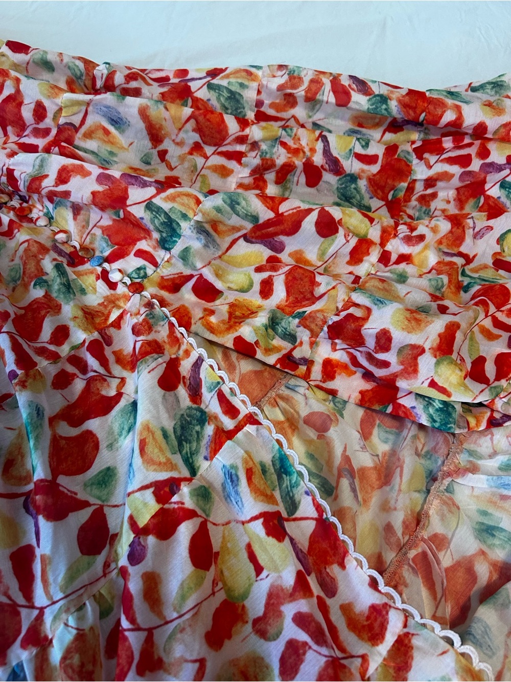 Astr Floral Tiered Maxi Skirt in Coral Multi - Picture 4 of 5